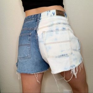90s reworked two tone denim cutoffs